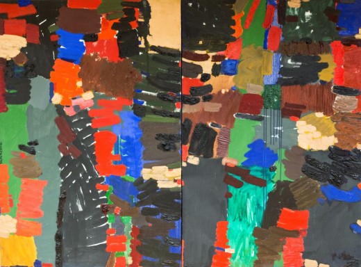 Sonia Jakuschewa, Garden, diptych, 1992, oil on canvas, 150x200cm