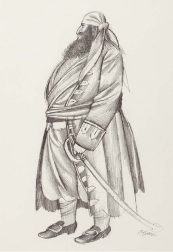 Robinson, a sailor from York, drawings for the puppet film, 1981