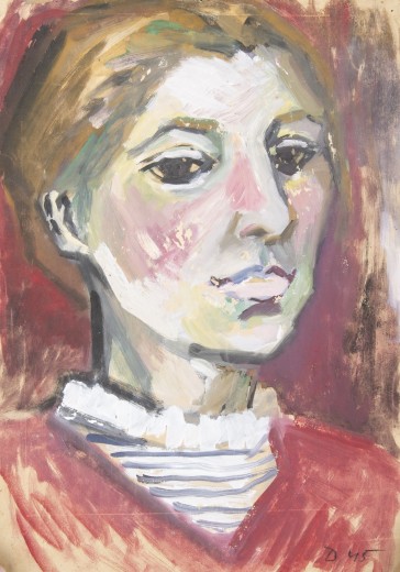 Autoportrét, 1945, tempera, papír, 52,5x37,4 cm