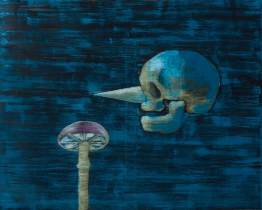 Mrkvonos a houba, 2021, olej, plátno, 16.800,-Kč
