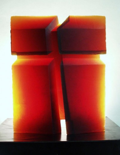 Cross, 88 x 71 cm, 1988, mold-melted glass, cut, ground, polished
